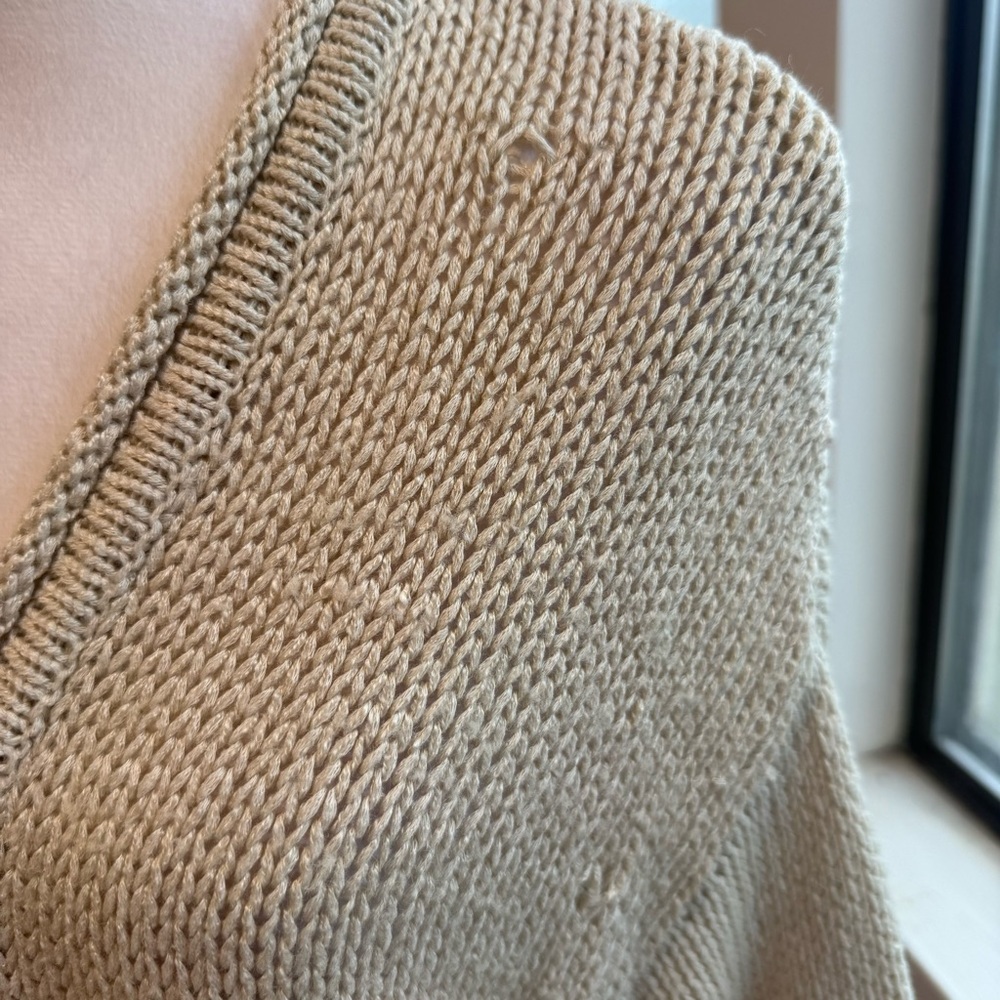 3/$25 Magaschoni Tan Open-Front Cardigan with Relaxed Fit Size M - Picture 6 of 13